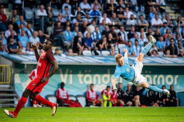 180823 Anders Christiansen or Malmö FF during the UEFA Europe League qualifying match between Malmö FF and Midtjylland on August 23, 2018 in Malmö Photo Ludvig Thunman BILDBYR N code LT 35525  Copyright: LUDVIGxTHUNMAN BB180823LT040