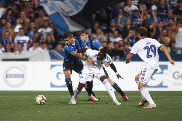 Fußball, EL Quali, Atalanta Bergamo - FC Kopenhagen Photo LaPresse Moro Francesco august 23-2018 reggio emilia (Italy) ATALANTA vs COPENAGHEN - first leg of the play-offs of the preliminaries of Uefa Europa League 2018-2019- Mapei stadium Reggio Emilia Soccer in the pic: Mancini Gianluca  Copyright: xMoroxFrancesco LaPresse LaPressex