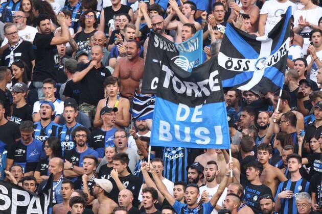 Fußball, EL Quali, Atalanta Bergamo - FC Kopenhagen Photo LaPresse Moro Francesco august 23-2018 reggio emilia (Italy) ATALANTA vs COPENAGHEN - first leg of the play-offs of the preliminaries of Uefa Europa League 2018-2019- Mapei stadium Reggio Emilia Soccer in the pic: ATALANTA FANS  Copyright: xMoroxFrancesco LaPresse LaPressex