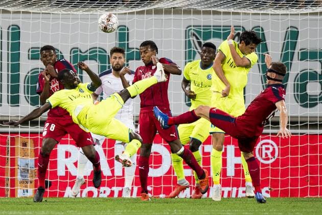 Gent s Nana Asare pictured in action during a soccer game between Belgian club KAA Gent and French team FC Girondins de Bordeaux, Thursday 23 August 2018 in Gent, the first leg of the play off for the UEFA Europa League competition. JASPERxJACOBS  x05411653x