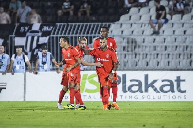 23rd August 2018, Partizan Stadium, Belgrade, Serbia; UEFA Europa League qualification 1st leg, Partizan versus Besiktas; Tolgay Arslan of Besiktas celebrates scoring his goal for 1-1 in 15th minute  ActionPlus12057530 NikolaxKrstic