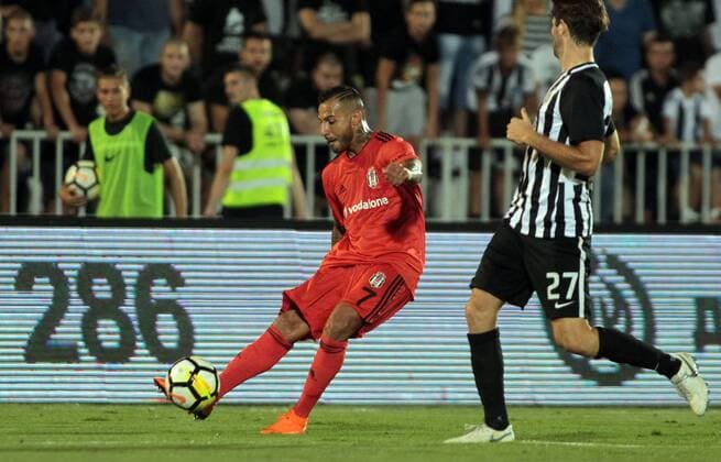23.08.2018 Belgrade(Serbia) FK Partizan-Besiktas JK play off Europa League men s football Ricardo Quaresma(L) Besiktas JK : 