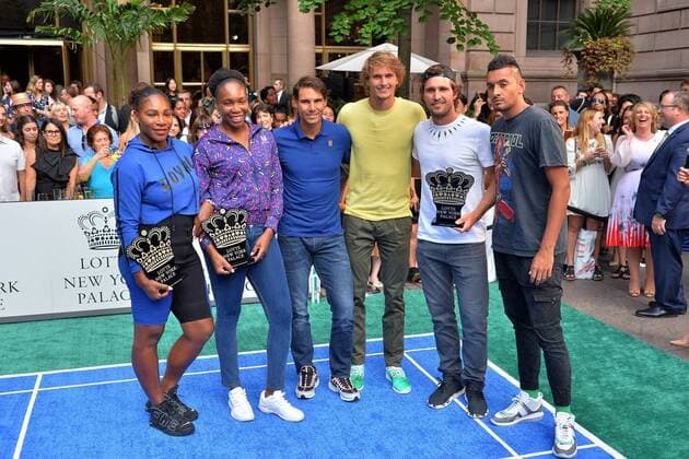 Sport Bilder des Tages August 23, 2018 - New York, NY, USA - August 23, 2018 New York City..Serena Williams, Venus Williams, Rafael Nadal, Alexander Zverev, Mischa Zverev and Nick Kyrgios attending the 4th Annual Palace Invitational at the Lotte Palace Hotel on August 23, 2018 in New York City. 4th Annual Palace Invitational, 082318 - ZUMAny1_ 20180823_zaf_ny1_046 Copyright: xKristinxCallahanx