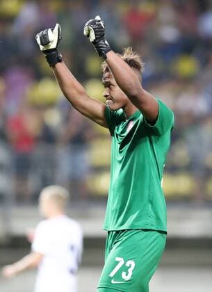 Luhansk RB Leipzig Soccer Euro League Qualifiers Zaporozhye Ukraine 23 08 2018 Slawutytsch Arena Soccer UEFA Europa League Qualification Playoff HIN FK Sorja Luhansk UKR vs RB Leipzig GER 0 0 Pictured goalkeeper Luiz Felipe 73 Luhansk