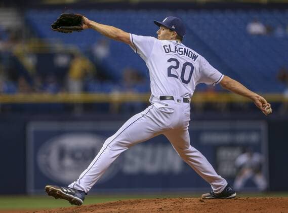 August 23, 2018 - St. Petersburg, Florida, U.S. - CHRIS URSO Times.Tampa Bay Rays starting pitcher Tyler Glasnow (20) delivers a pitch in the second inning against the Kansas City Royals Thursday, Aug. 23, 2018 in St. Petersburg. Florida News - August 23, 2018 - ZUMAs70_ 85099692st Copyright: xChrisxUrsox