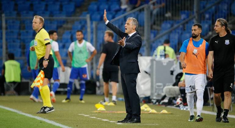 23 08 2018 St Jakob Park Basel SWITZERLAND Season 2018 2019 Men Soccer UEFA Europa League Qualifying First leg FC Basel Apollon Limassol Manager Marcel Koller FC Basel