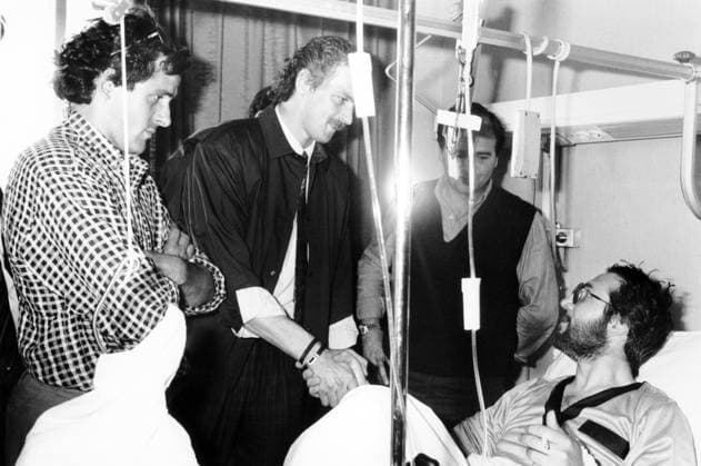 - This picture is about Heysel incidents. The 29 may of 1985, 39 persons died and 600 people were injured during European Football Cup finals (Liverpool - Juventus) at Heysel Stadium (Brussels). The tragedy was due to fans rioting. Supporters caused violence. On the picture : Juventus star players Michel Platini and Vito Tacconi on visit to Juventus supporter (unidentified) hospitalised after the violence at Heysel (Brussels), Belgium). ARCHIVES  x85107918stx