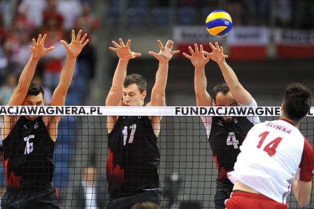 2018.08.24 Krakow Siatkowka mezczyzn , XVI Memorial Huberta Jerzego Wagnera Krakow 2018 Polska - Kanada N z Ryan Joseph Sclater, Graham Vigrass, Nicholas Hoag, Aleksander Sliwka Foto Krzysztof Porebski PressFocus 2018.08.24 Krakow Volleyball , 16th Wagner Memorial Polska - Kanada Ryan Joseph Sclater, Graham Vigrass, Nicholas Hoag, Aleksander Sliwka Credit: Krzysztof Porebski PressFocus NEWSPIX.PL --- Newspix.pl  20180824PF_KP036