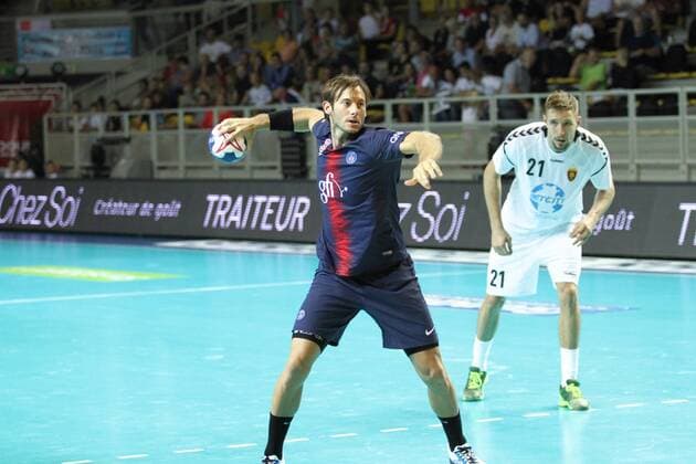 Uwe Gensheimer (Paris) HANDBALL : Eurotournoi - Jour 2 - Paris Saint-Germain HB vs HC Vardar Skopje - 24 08 2018 KevinDomas Panoramic 