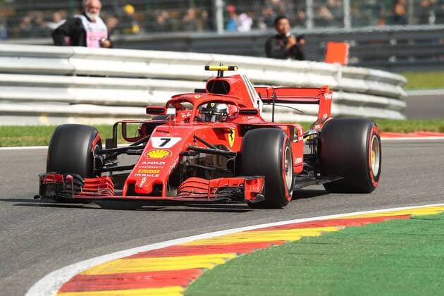 Ferrari s Finnish driver Kimi Raikkonen pictured during the free test ahead of the Spa-Francorchamps Formula One Grand Prix of Belgium race, in Spa-Francorchamps, Saturday 25 August 2018. BRUNOxFAHY  x05413278x