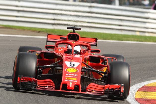 Ferrari s German driver Sebastian Vettel pictured during the free test ahead of the Spa-Francorchamps Formula One Grand Prix of Belgium race, in Spa-Francorchamps, Saturday 25 August 2018. BRUNOxFAHY  x05413279x