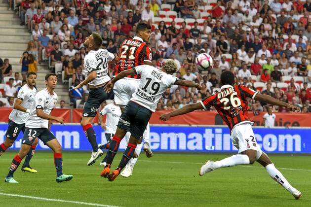 Myziane Maolida (OGC Nice) - Danilo Barbosa (OGC Nice) - Valentin Rosier (Dijon) FOOTBALL : OGC Nice vs Dijon - Ligue 1 Conforama - Nice - 25 08 2018 NorbertScanella Panoramic 