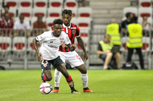 Jules Abdoulaye Keita (Dijon) - Alla Saint Maximin (OGC Nice) FOOTBALL : OGC Nice vs Dijon - Ligue 1 Conforama - Nice - 25 08 2018 NorbertScanella Panoramic 