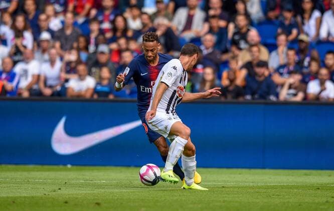 Neymar Jr ( PSG ) FOOTBALL : Paris Saint Germain vs Angers SCO - Ligue 1 - Paris - 25 08 2018 FedericoPestellini Panoramic 
