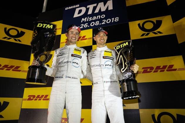 Motorsports: DTM race Misano, Saison 2018 - 7. Event Misano, ITA, Paul di Resta ( GBR, Mercedes HWA AG ), Edoardo Mortara ( ITA, Mercedes HWA AG )