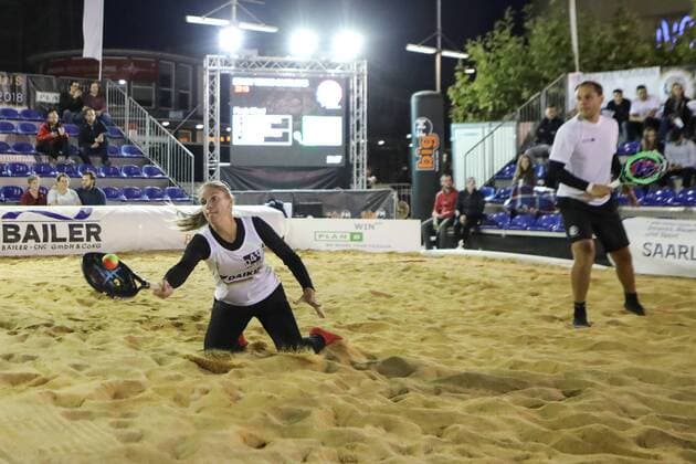 Mareike BIGLMAIER and Benjamin RINGLSTETTER Final Mixed German Championships Beach Tennis Saalouis 25 08 2018