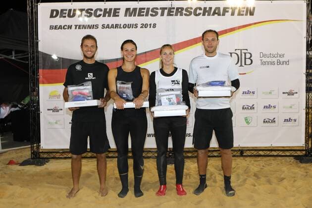 Vice Champion Manuel RINGLSTETTER Laura Kemkes German Champion 2018 Mixed Maraike BIGLMAIER and Benjamin RINGLSTETTER German Championships Beach Tennis Saalouis 25 08 2018