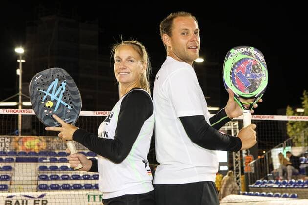 German Champions Mixed 2018 Mareike Biglmaier and Benjamin Ringlstetter German Championships Beach Tennis Saalouis 25 08 2018