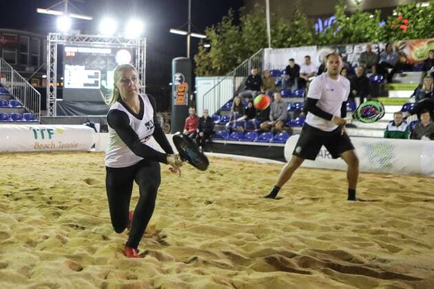 Mareike BIGLMAIER and Benjamin RINGLSTETTER Final Mixed German Championships Beach Tennis Saalouis 25 08 2018