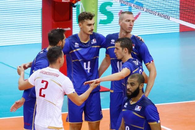 Volleyball, Länderspiel, Kanada - Frankreich KRAKOW 26.08.2018 SIATKOWKA XVI MEMORIAL HUBERTA JERZEGO WAGNERA --- VOLLEYBALL XVI HUBERT JERZY WAGNER MEMORIAL TOURNAMENT KANADA - FRANCJA CANADA - FRANCE N Z JENIA GREBENNIKOV KEVIN TILLIE JEAN PATRY KEVIN LE ROUX BENJAMIN TONIUTTI EARVIN NGAPETH FOT ANNA KLEPACZKO FOTOPYK NEWSPIX.PL --- Newspix.pl  180826LUM024