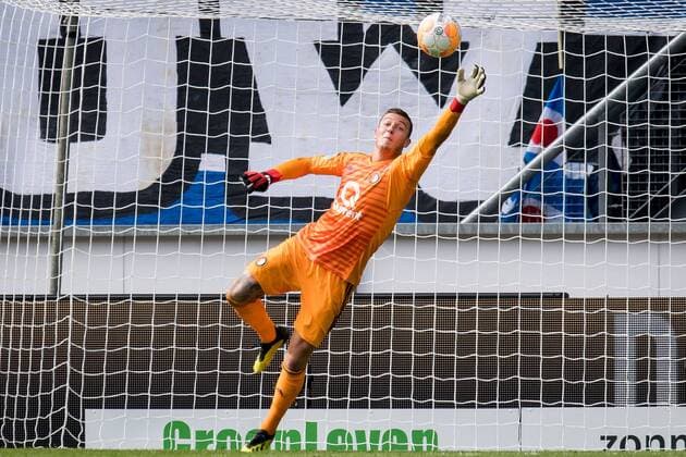 goalkeeper Justin Bijlow of Feyenoord during the Dutch Eredivisie match between sc Heerenveen and Feyenoord Rotterdam at Abe Lenstra Stadium on August 26, 2018 in Heerenveen, The Netherlands Dutch Eredivisie 2018 2019 xVIxVIxImagesx xRonaldxBonestrooxIVx 11900542