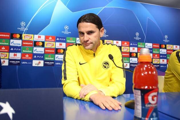 BSC Young Boys conference - Zagreb, Croatia 27.08.2018., Zagreb, Croatia - BSC Young Boys conference ahead of tomorrow s match of 4th UEFA Champions Leaguewith GNK Dinamo. Gerardo Seoane, Guillame Hoarau.  LukaxStanzl PIXSELL