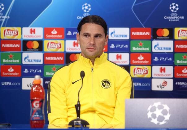 BSC Young Boys conference - Zagreb, Croatia 27.08.2018., Zagreb, Croatia - BSC Young Boys conference ahead of tomorrow s match of 4th UEFA Champions Leaguewith GNK Dinamo. Gerardo Seoane, Guillame Hoarau.  LukaxStanzl PIXSELL