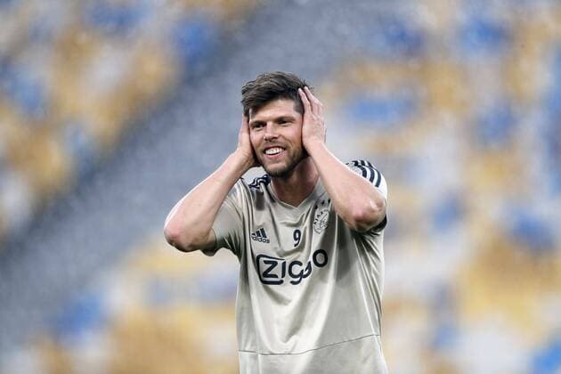 Sport Bilder des Tages Klaas Jan Huntelaar of Ajax during a training session prior to the UEFA Champions League play offs round second leg match between Dynamo Kyiv and Ajax Amsterdam at the NSK Olimpiyskyi on August 27, 2018 in Kyiv, Ukraine UEFA Champions League 2018 2019 xVIxVIxImagesx xMauricexvanxSteenxIVx 11913579
