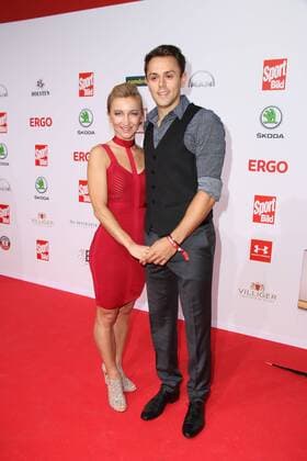 Aljona Savchenko and Bruno Massot at the presentation of the Sport Bild Award on 27.08.208 in Hamburg Sportbild Award 2018 Presentation in Hamburg