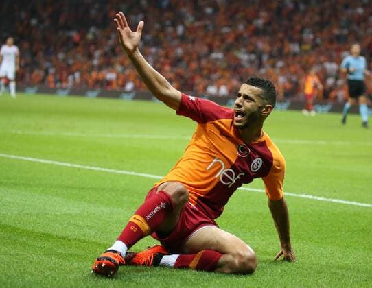 Younes Belhanda of Galatasaray during the Turkish Superlig match between Galatasaray and Alanyaspor at Turk Telekom Stadium in Istanbul , Turkey on August 27 , 2018. 