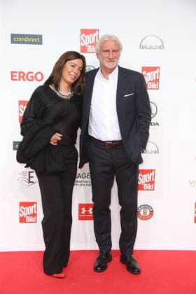 Sabrina and Rudi Völler Awarded the Sport Bild Award in the fish auction hall Große Elbstraße in Hamburg on 27 8 2018