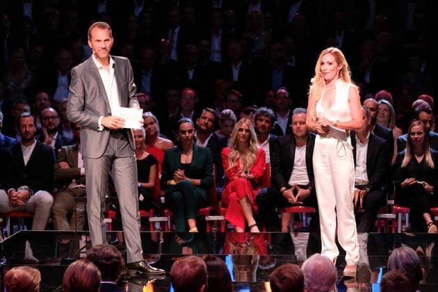 Matthias Brügelmann and Andrea Kaiser Presentation of the Sport Bild Award in the fish auction hall Große Elbstraße in Hamburg on 27 8 2018
