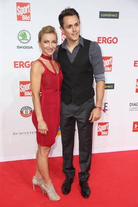Aljona Savchenko with husband Liam Cross Presentation of the Sport Bild Award at the fish auction hall Große Elbstraße in Hamburg on 27 8 2018