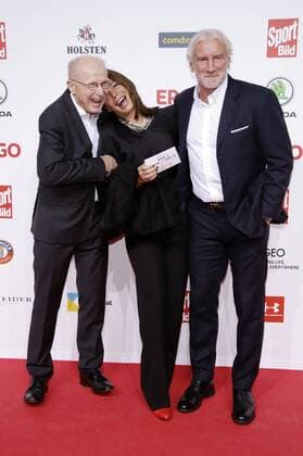 Willi Lemke Sabrina Völler and Rudi Völler at the presentation of the 16 Sport Bild Award 2018 in the Fischauktionshalle Hamburg 27 08 2018 Foto:xgbrcix xFuturexImage