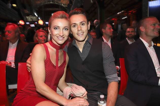 Aljona Savchenko with her husband Liam Cross at the presentation of the 16 Sport Bild Award 2018 in the Fischauktionshalle Hamburg 27 08 2018 Foto:xgbrcix xFuturexImage