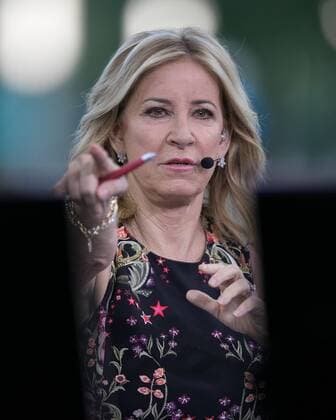 August 27, 2018 - Flushing Meadows, New York, U.S - Chris Evert gets ready to broadcast during Day 1 of the 2018 US Open at USTA Billie Jean King National Tennis Center on August 27, 2018 in the Flushing neighborhood of the Queens borough of New York City. Chris Evert at U.S. Open - ZUMAp124 20180827_zaa_p124_028 Copyright: xJavierxRojasx