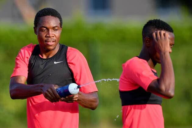 SOCCER - CL quali, RBS vs Belgrade TAXHAM,AUSTRIA,28.AUG.18 - SOCCER - UEFA Champions League qualification play-off, Red Bull Salzburg vs FC Red Star Belgrade, training RBS, preview. Image shows Enock Mwepu (RBS). GEPAxpictures xFlorianxErtl