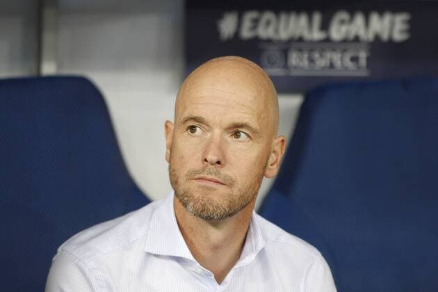August 28, 2018 - Kiev, Ukraine - ERIK TEN HAG ,head coach of Ajax Amsterdam, looks on before the UEFA Champions League play-offs, second leg, soccer match between FC Dynamo Kyiv and Ajax Amsterdam, at the Olimpiyskiy stadium in Kiev, Ukraine, on 28 August 2018. Ajax Amsterdam vs FC Dynamo Kiev , UEFA Champions League soccer match - ZUMAg194 20180828_zap_g194_031 Copyright: xSergxGlovnyx