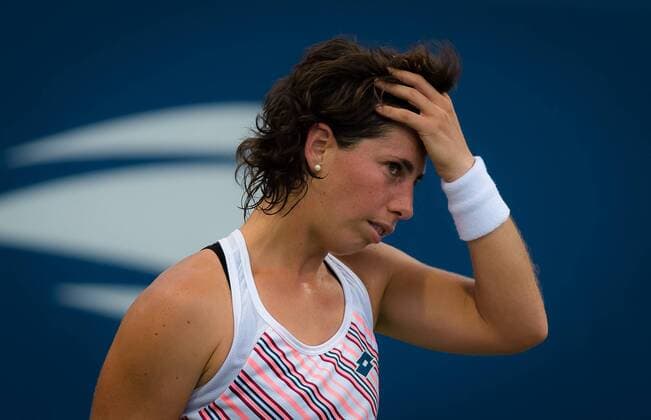 August 28, 2018 - Carla Suarez Navarro of Spain in action during the first round of the 2018 US Open Grand Slam tennis tournament. New York, USA. August 28th 2018. 2018 US Open - 28 Aug - ZUMAa181 20180828_zaa_a181_106 Copyright: xAFP7x