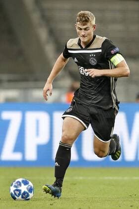 KIEV, Ukraine, 28-08-2018, Stadium NSK Olimpiejsky, football, season 2018 2019, Champions League Play-offs , Ajax player Matthijs de Ligt on the ball during the game Dynamo Kiev - Ajax (0-0) . Dynamo Kiev - Ajax  x2431744x