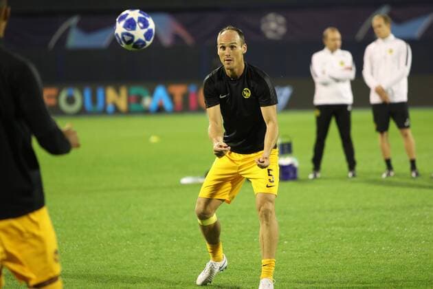 Zagreb, 28 08 2018 - Stadion Maksimir, UEFA Champions League - 2018 19, GNK Dinamo (blue) - BSC Young Boys (yellow) Steve von Bergen (5) 