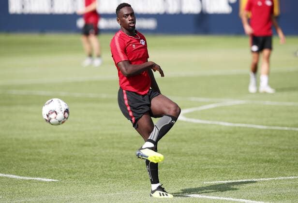 RB Leipzig Training Euro League Qualifiers Leipzig 29 08 2018 RBL Training Center Soccer GER Qualifying for the UEFA Europa League Play off RB LEIPZIG Training the day before the match against Sorja Luhansk In the picture Jean Kevin Augustin 29 RB Leipzig