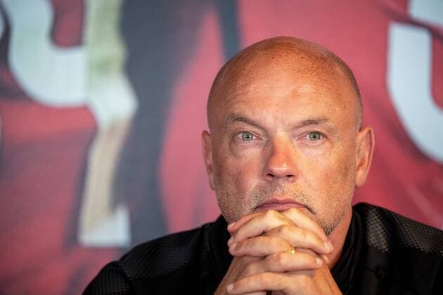 180829 head coach Uwe Rösler or Malmö FF during a press conference and practice ahead of the Europe League qualifying match between Midtjylland and Malmö FF on August 29, 2018 in Herning Photo Ludvig Thunman BILDBYRAN code LT 35528  Copyright: LUDVIGxTHUNMAN BB180829LT037