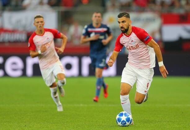 SOCCER - CL quali, RBS vs Belgrade SALZBURG,AUSTRIA,29.AUG.18 - SOCCER - UEFA Champions League qualification play-off, Red Bull Salzburg vs FC Red Star Belgrade. Image shows Munas Dabbur (RBS). GEPAxpictures xThomasxBachun