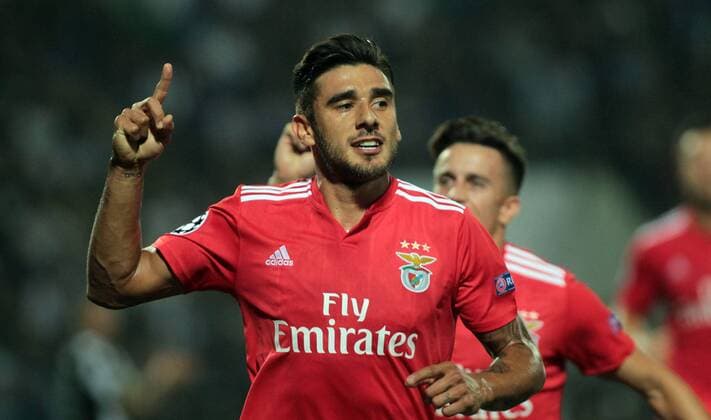 29.08.2018 Thessaloniki(Greece) FC PAOK-SL Benfica play off champions league men s football Eduardo Salvio SL Benfica celebrate second goal : 