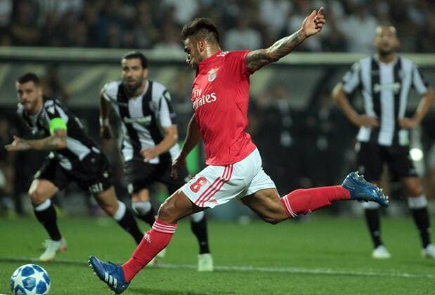 29.08.2018 Thessaloniki(Greece) FC PAOK-SL Benfica play off champions league men s football Eduardo Salvio SL Benfica scoring second goal : 