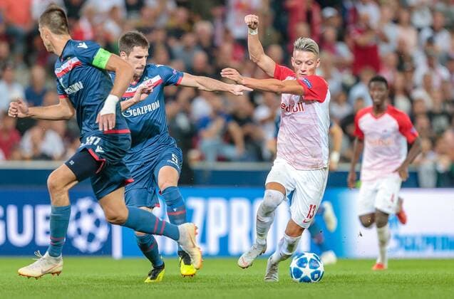 Red Bull Belgrade Miles Degenek Red Star Belgrade Hannes Wolf Salzburg UEFA Champions League Qualifying 2nd Leg Match between FC Salzburg and Red Star Belgrade the Red Bull Arena in Salzburg Austria on 2018 08 29 Salzburg  EX_FEI
