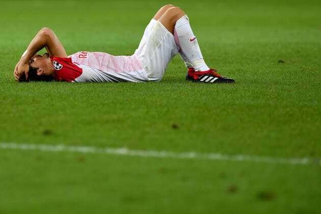 SOCCER - CL quali, RBS vs Belgrade SALZBURG,AUSTRIA,29.AUG.18 - SOCCER - UEFA Champions League qualification play-off, Red Bull Salzburg vs FC Red Star Belgrade. Image shows the disappointment of Andre Ramalho (RBS). GEPAxpictures xFlorianxErtl