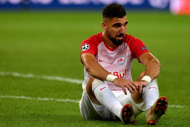 SOCCER - CL quali, RBS vs Belgrade SALZBURG,AUSTRIA,29.AUG.18 - SOCCER - UEFA Champions League qualification play-off, Red Bull Salzburg vs FC Red Star Belgrade. Image shows the disappointment of Munas Dabbur (RBS). GEPAxpictures xFlorianxErtl