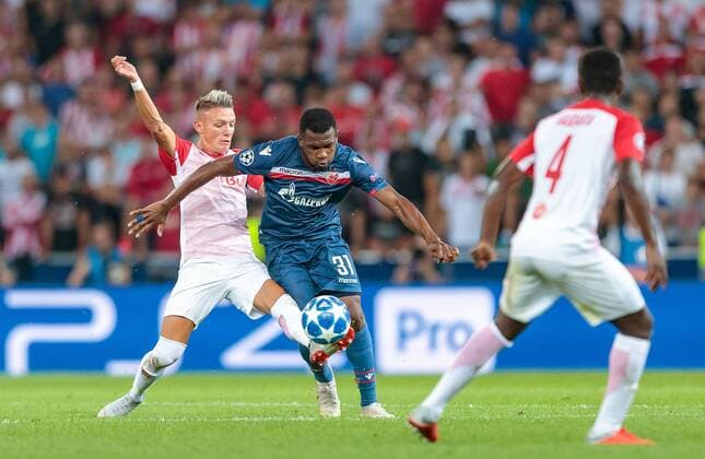 29.08.2017 Red Bull Arena Salzburg UEFA Champions League Salzburg vs Red Star Belgrade qualifiers 2nd leg Hannes Wolf Salzburg 2nd leg El Faradou Ben Nabouhane Red star Belgrade qualifying 2nd leg match between FC Salzburg and Red Star Belgrade at the Red Bull Arena in Salzburg Austria on 2018 08 29 Salzburg  EX_FEI